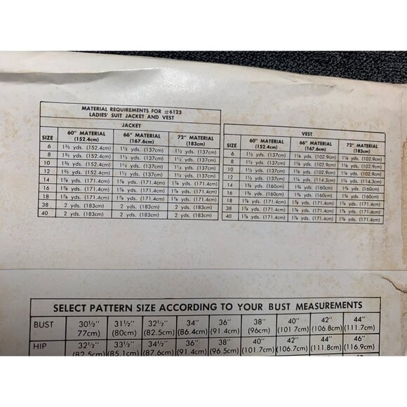 Hi Fashion Sew Misses Jacket Vest Sewing Pattern sz 6-18 & 38-40 6123 - uncut - Picture 5 of 9